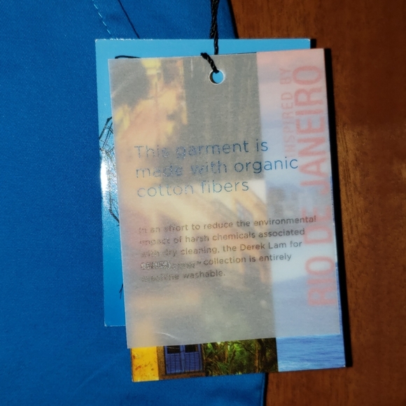 NWT DEREK LAM Pretty Bright Aqua Blue Cropped Pants - Picture 3 of 7